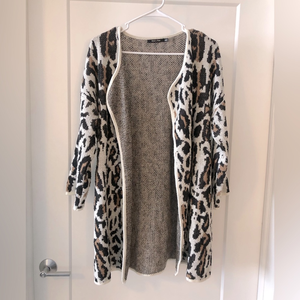 Doe & Rae Cheetah Print Cardigan
